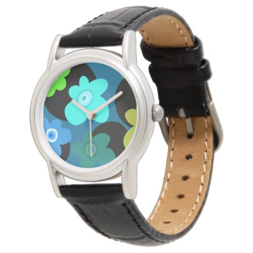 colourful groovy flowers watch