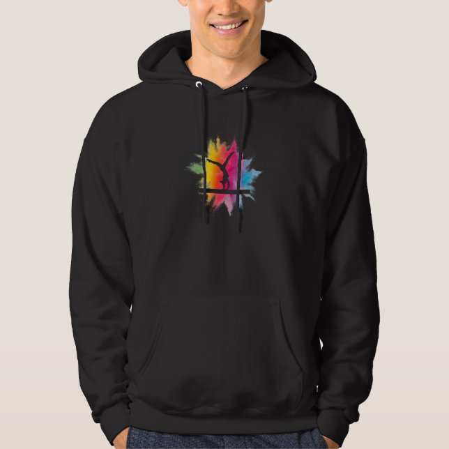 Colourful gymnastics gymnastics gymnastics motif f hoodie (Front)