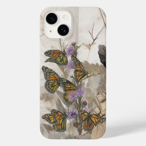 Colourful Hand_Painted Monarch Butterflies Case_Mate iPhone 14 Case