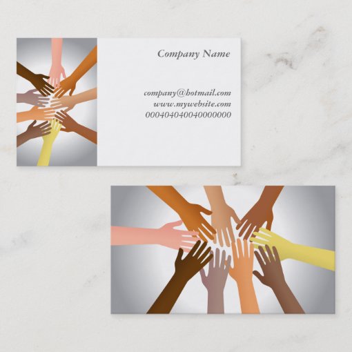 Colourful Hands Business Card Zazzle