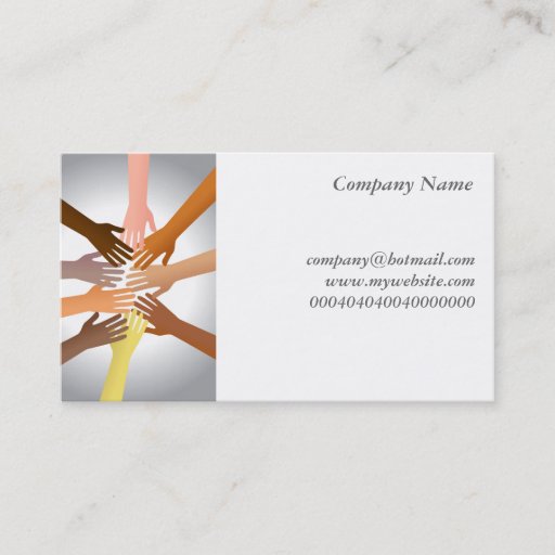 Customizable Colourful Hands Business Cards