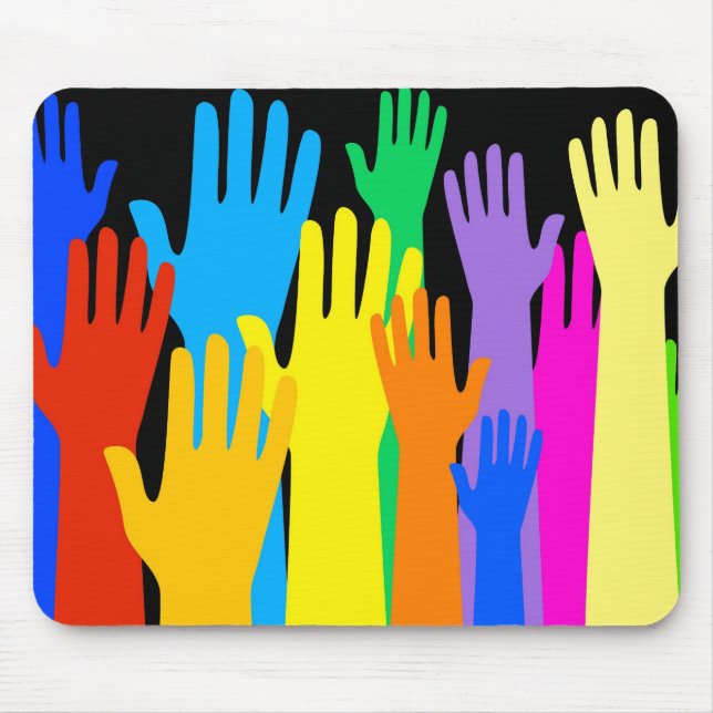 Colourful Hands Mouse Pad (Front)
