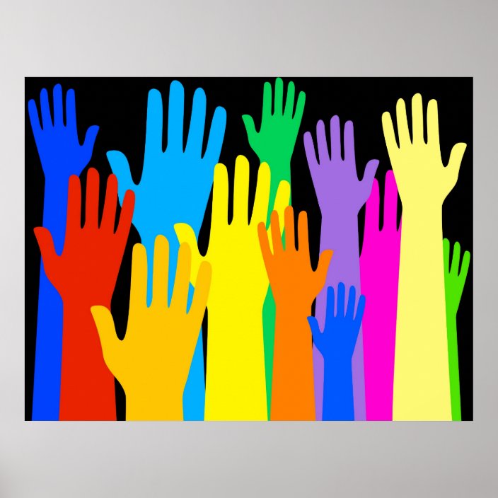 Colourful Hands Poster Zazzle Com