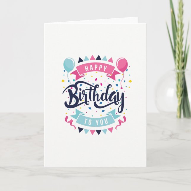 Colourful Happy Birthday Card (Front)