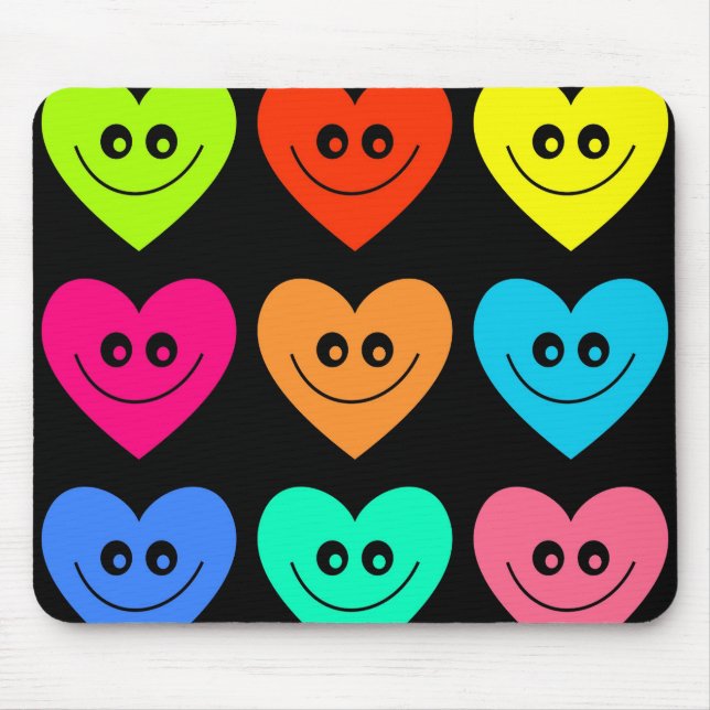 Colourful Heart Mouse Pad (Front)