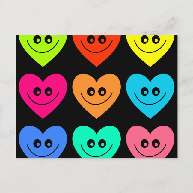 Colourful Heart Postcard (Front)