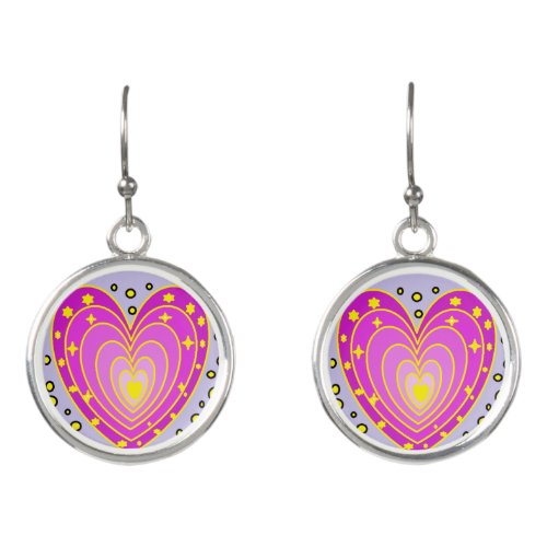 Colourful Hearts Design  Earrings