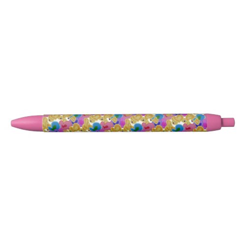 Colourful Hearts Design  Valentines Day  Black Ink Pen