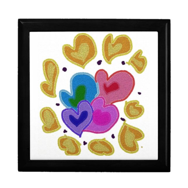 Colourful Hearts Design  Valentine's Day  Gift Box (Front)