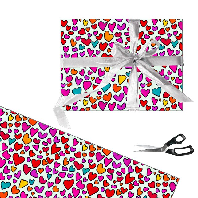 Colourful hearts, simple seamless pattern wrapping paper (Creator Uploaded)