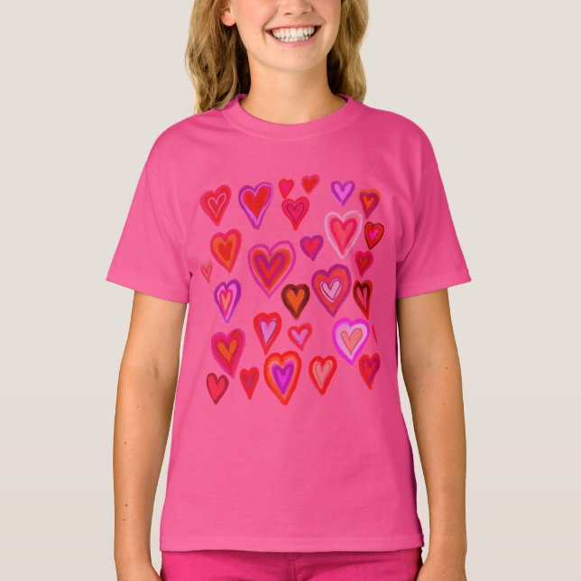  Colourful hearty design T-Shirt (Front)