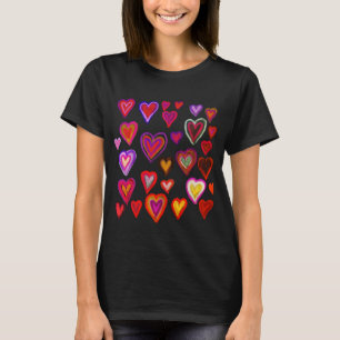 Colourful hearty design T-Shirt