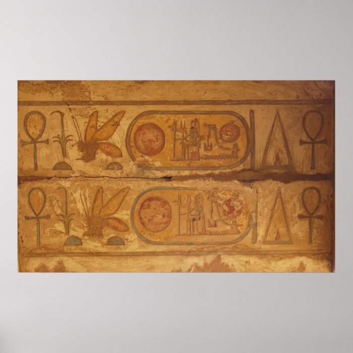 Colourful hieroglyphics, Karnak Temple, EGYPT Poster