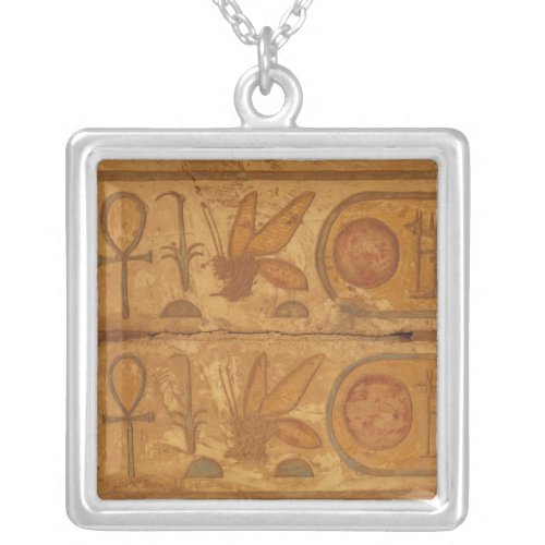 Colourful hieroglyphics Karnak Temple Honey Bee Silver Plated Necklace