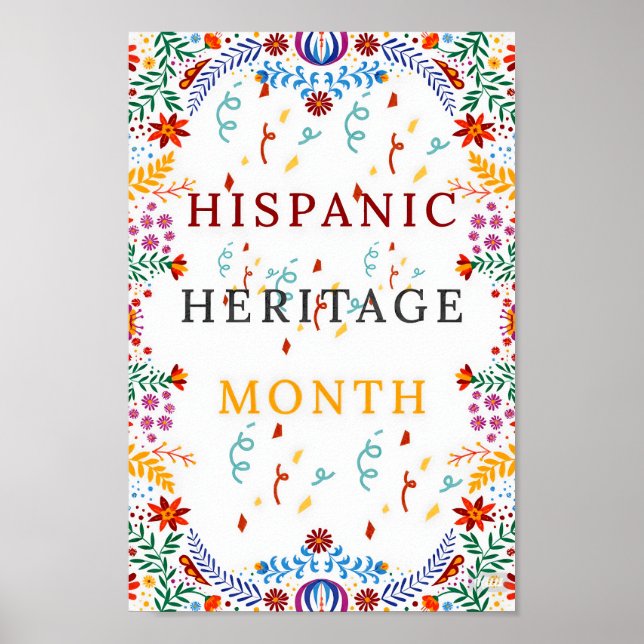 Colourful hispanic/latin heritage month  poster (Front)
