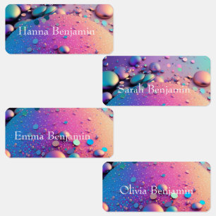Colourful Holographic Kids' Labels