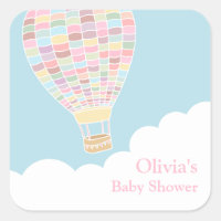 Colourful Hot Air Balloon Baby Shower Stickers