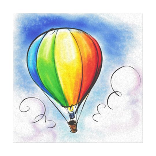 Colourful Hot air Balloon paint canvas | Zazzle.com