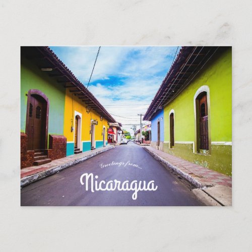 Colourful Houses in Nicaragua Postcard