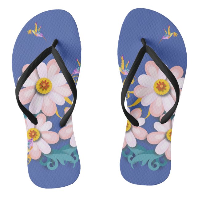 Colourful Humming Bird   Flip Flops (Footbed)