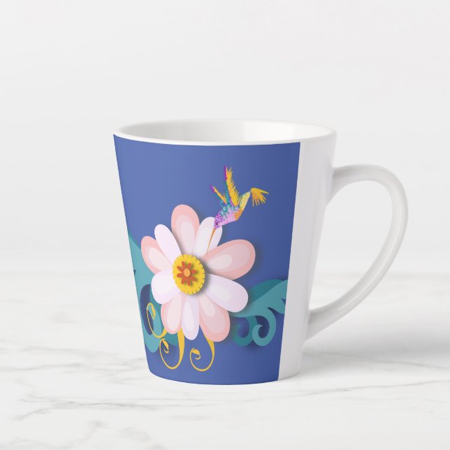 Colourful Humming Bird   Latte Mug (Right)