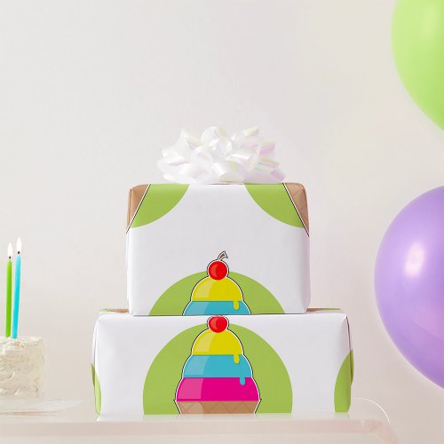 Colourful Ice Cream Wrapping Paper