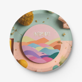 Colourful Inspire Design Plate" Paper Plates