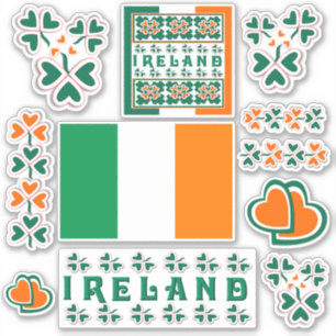 Colourful Irish Shamrock Contour Sticker