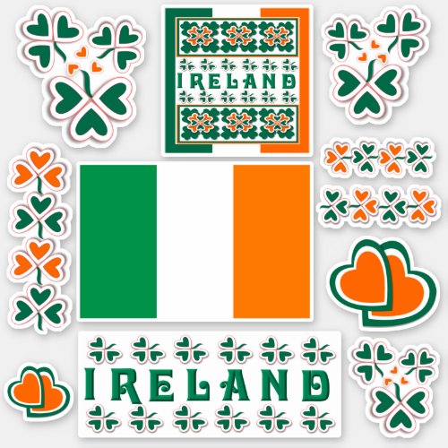 Colourful Irish Shamrock Contour Sticker