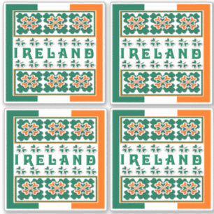 Colourful Irish Shamrock Design Contour Sticker