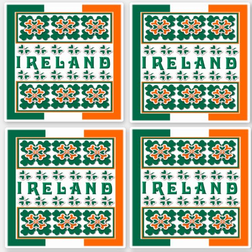Colourful Irish Shamrock Design Contour Sticker