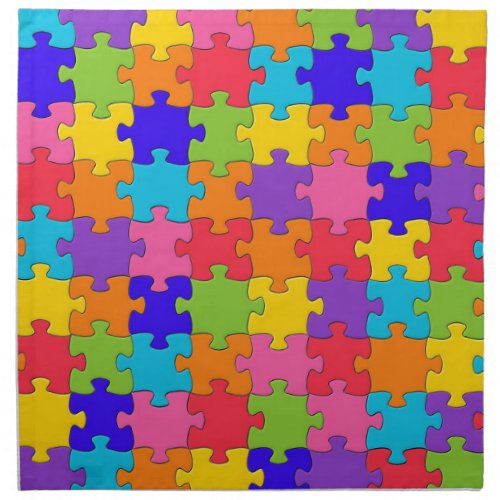 Colourful Jigsaw Puzzle Pattern Cloth Napkin