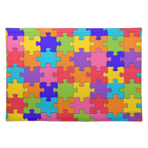 Colourful Jigsaw Puzzle Pattern Cloth Placemat