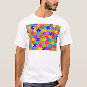 Colourful Jigsaw Puzzle Pattern T-Shirt