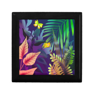 Colourful jungle with butterflies gift box