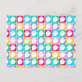 Colourful Kawaii Little Ghosts Postcard