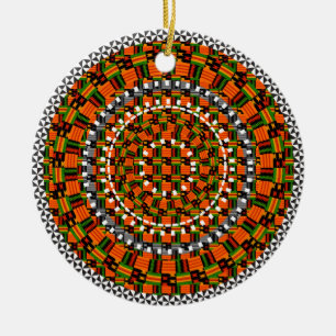 Colourful Kente Design Ceramic Ornament