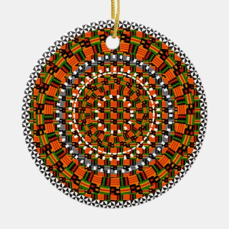 Colourful Kente Design Ceramic Ornament