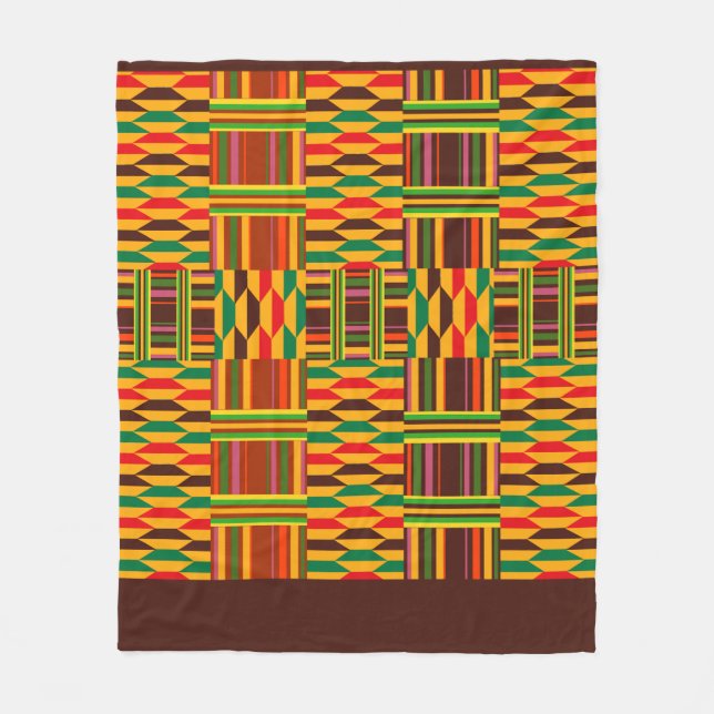 Colourful Kente Fleece Blanket (Front)