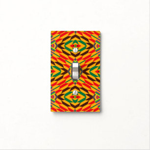 Colourful Kente Geometric Tribal Pattern Light Switch Cover