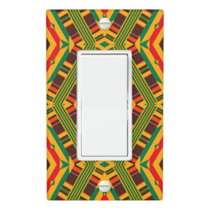 Colourful Kente Geometric Tribal Pattern Light Switch Cover