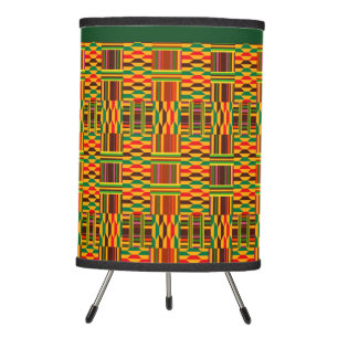 Colourful Kente Lampshade Tripod Lamp