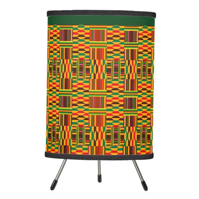 Colourful Kente Lampshade Tripod Lamp (Front)