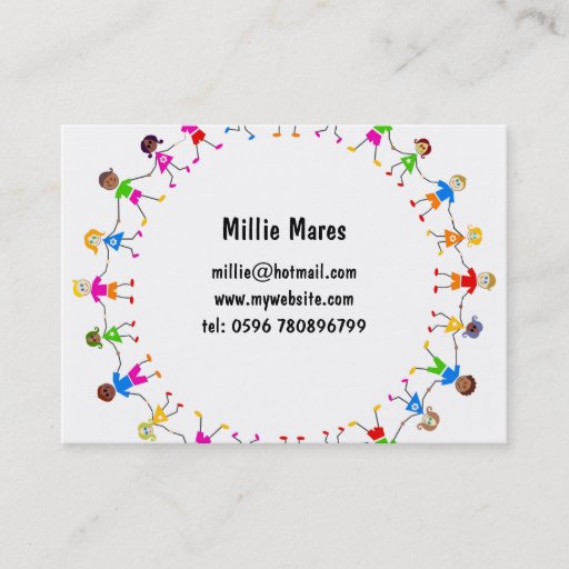 Customizable Colourful Kids Business Card