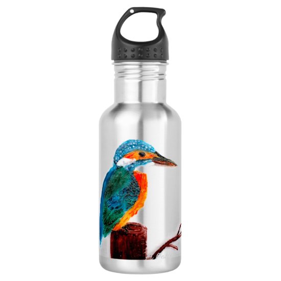 Colourful Kingfisher Bird Art Stainless Steel Water Bottle
