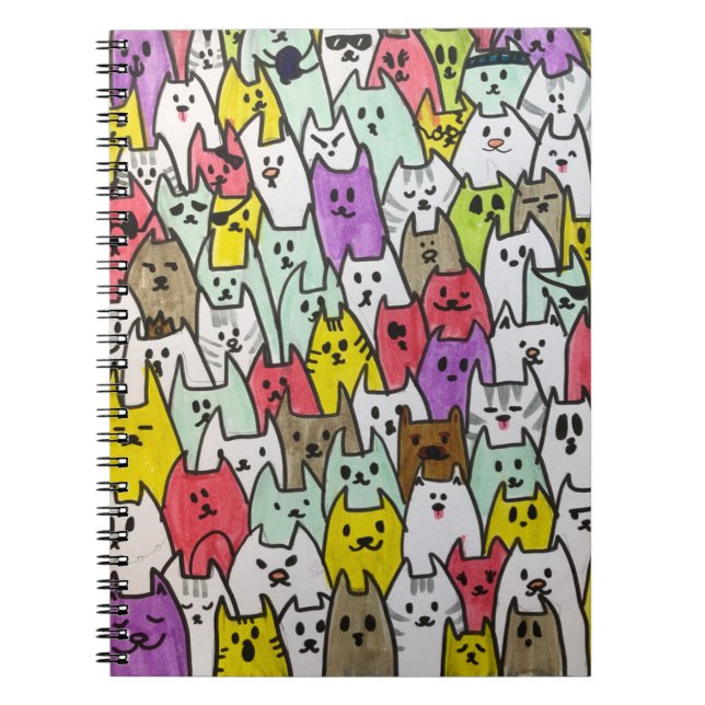 Colourful Kitten  Notebook (Front)