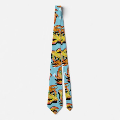 Colourful Koi Fish Pattern Neck Tie