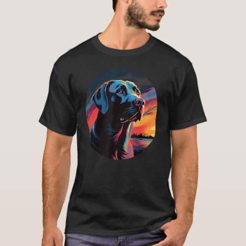 Colourful Labrador Retriever Dog Dad Mom Graffity T_Shirt