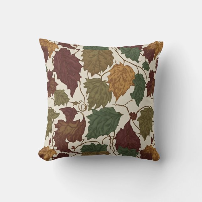 Colourful Leaves  Throw Pillow (Front)