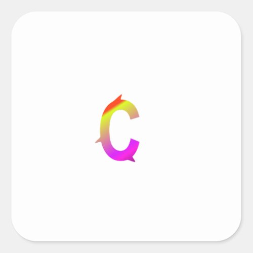 Colourful letter C Square Sticker